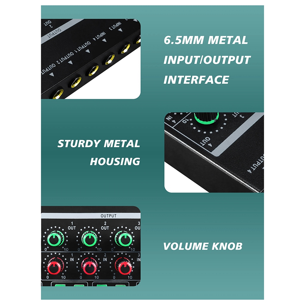 Headphone Amplifier - (MEOF] -LQ04 4-Channel Mixer 4-Channel Headphone