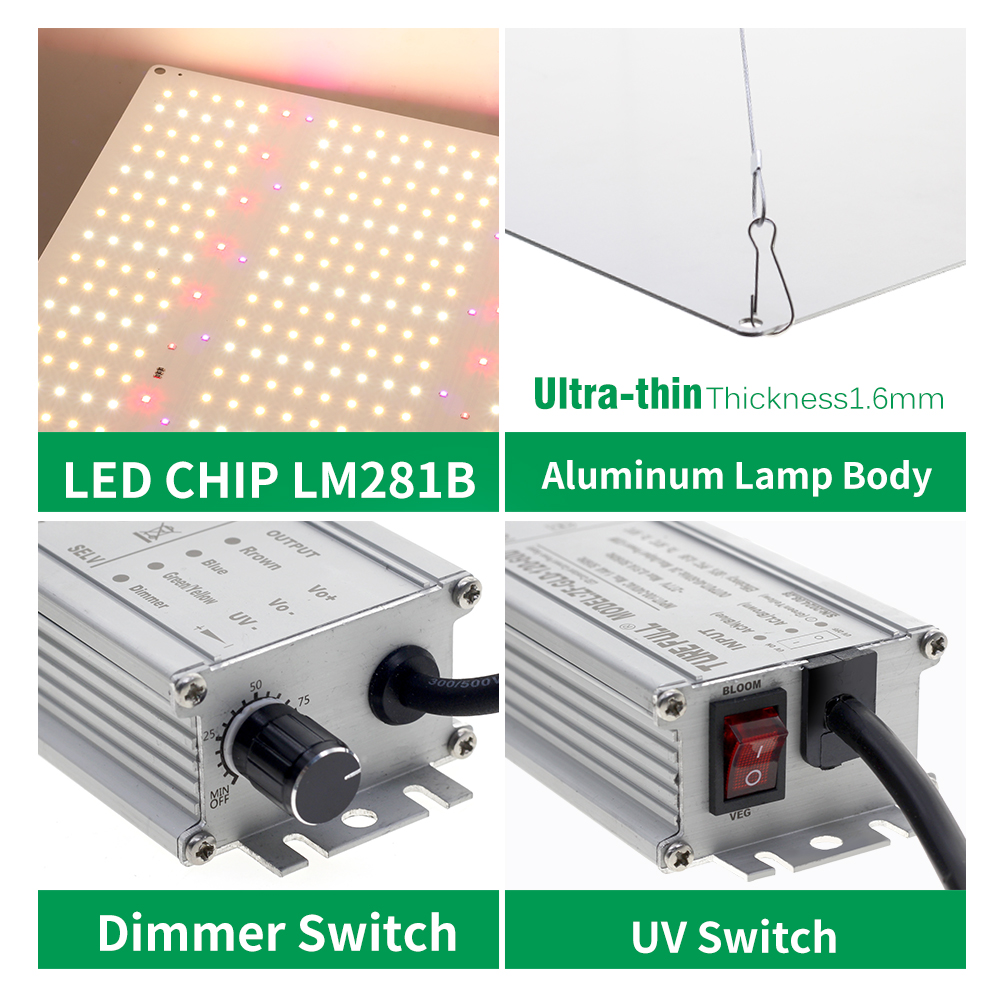 Indoor Plant Grow Light 120W/2 - đánh giá và giá Knob Aluminum