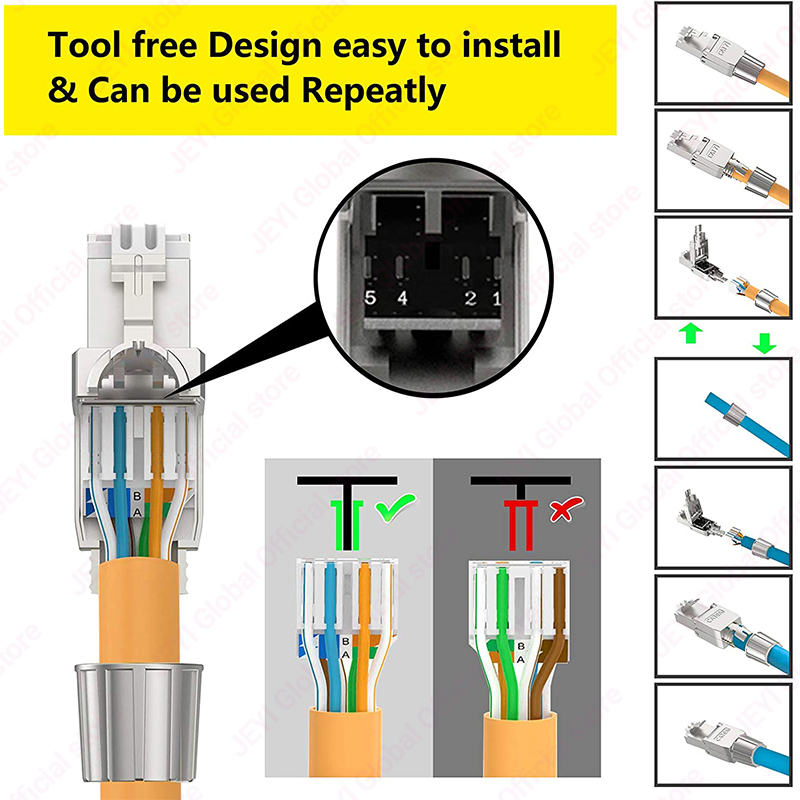 JEYI CAT7 6A RJ45 Connector 8P - đánh giá và giá Rj45 Jack