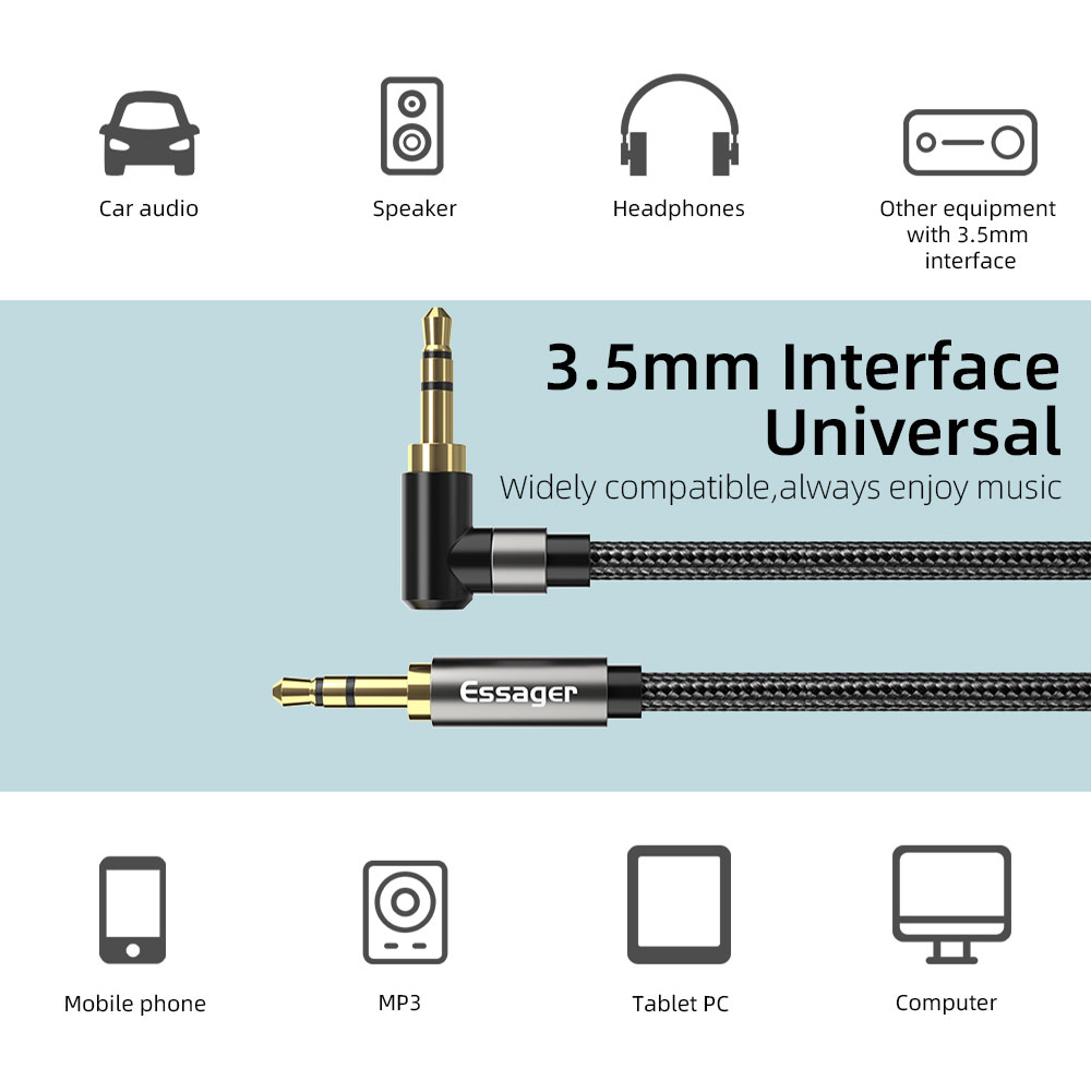 Essager Aux Cáp Nối Dài Jack 3 - đánh giá và giá Audio Jumper Wire