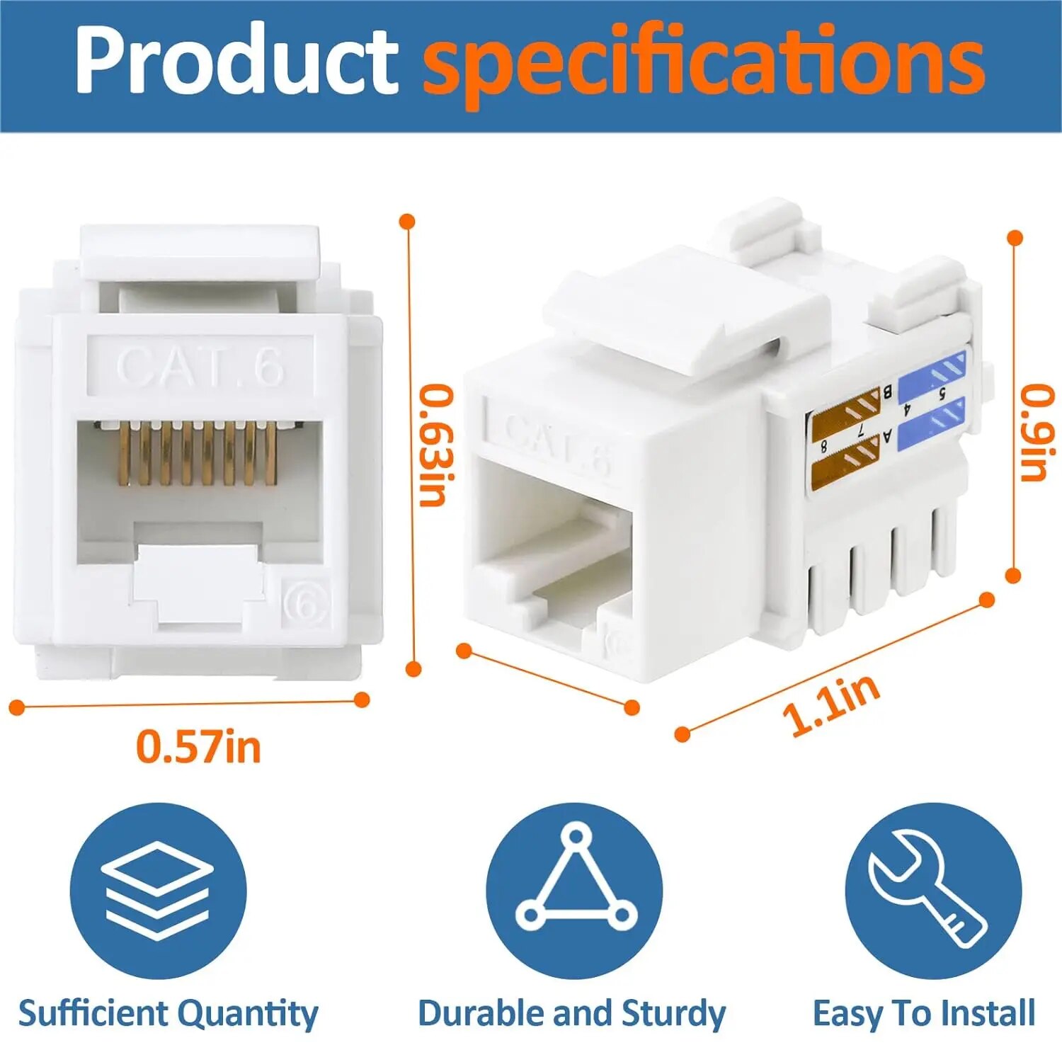 ZoeRax 10-Pack RJ45 Keystone J - đánh giá và giá Rj45 Jack