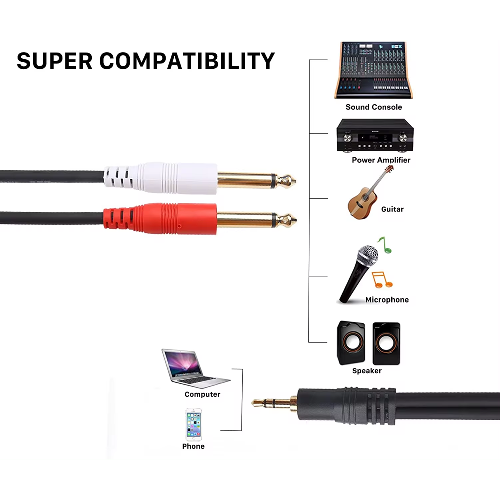 3.5Mm TRS Đến Kép 6.35Mm TS Ch - đánh giá và giá Trs Cable
